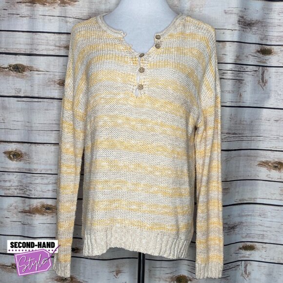Maurices Summer-weight Long-Sleeved Sweater with Button Detail - Picture 1 of 1